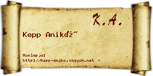 Kepp Anikó névjegykártya
